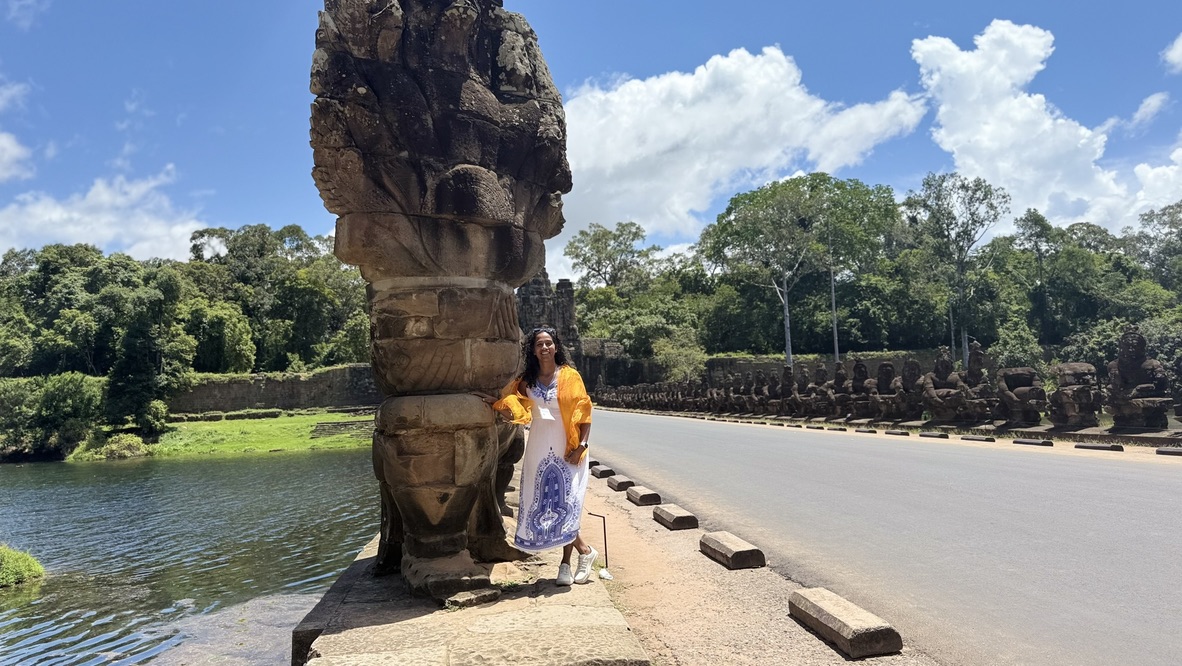 Ancient Khmer temple architecture in Siem Reap